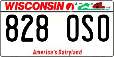 WI license plate 828OSO