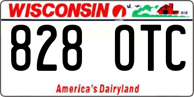 WI license plate 828OTC
