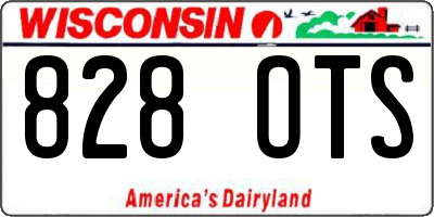 WI license plate 828OTS