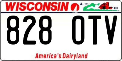 WI license plate 828OTV
