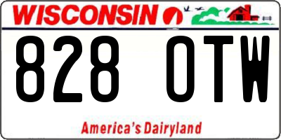WI license plate 828OTW