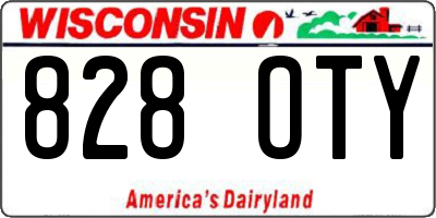 WI license plate 828OTY