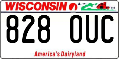 WI license plate 828OUC