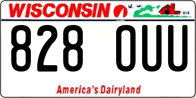 WI license plate 828OUU