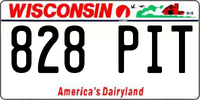 WI license plate 828PIT