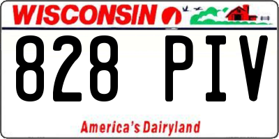WI license plate 828PIV