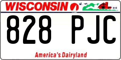 WI license plate 828PJC