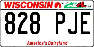 WI license plate 828PJE