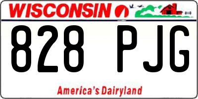 WI license plate 828PJG