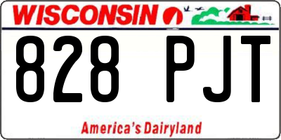 WI license plate 828PJT