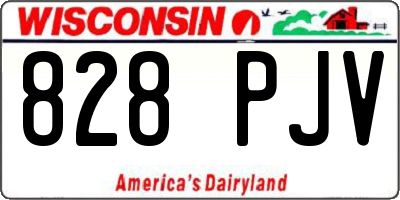 WI license plate 828PJV