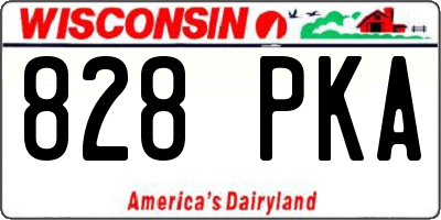 WI license plate 828PKA