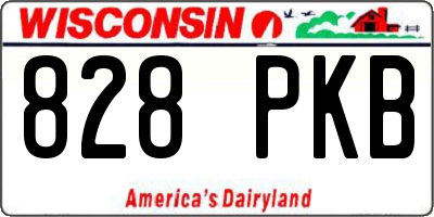 WI license plate 828PKB