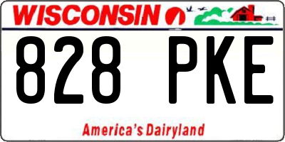 WI license plate 828PKE