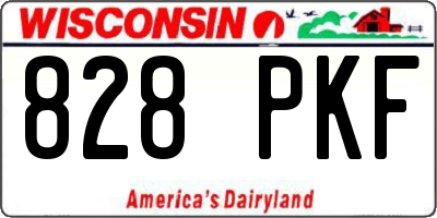 WI license plate 828PKF