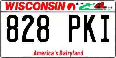 WI license plate 828PKI