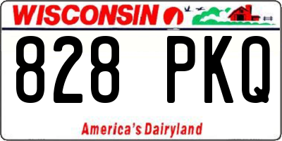 WI license plate 828PKQ