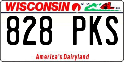 WI license plate 828PKS