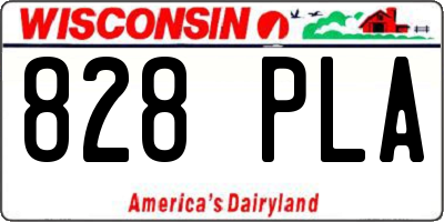 WI license plate 828PLA