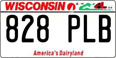 WI license plate 828PLB