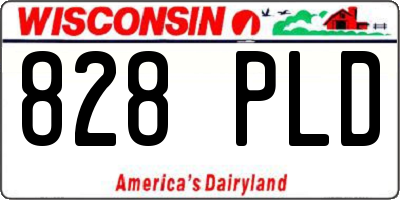 WI license plate 828PLD
