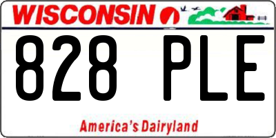 WI license plate 828PLE