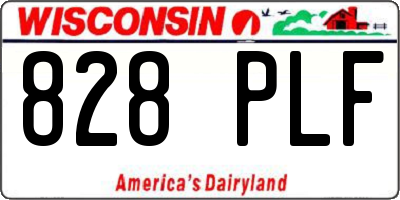 WI license plate 828PLF