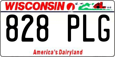 WI license plate 828PLG