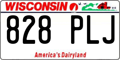 WI license plate 828PLJ