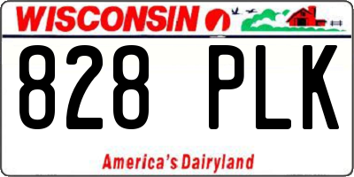 WI license plate 828PLK
