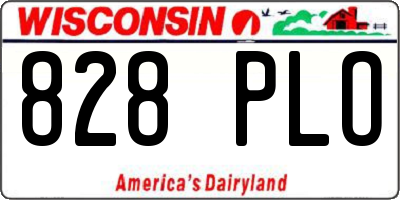 WI license plate 828PLO