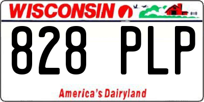 WI license plate 828PLP