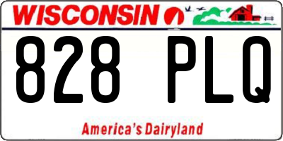 WI license plate 828PLQ