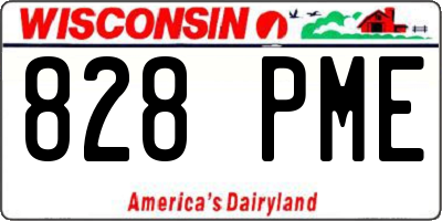 WI license plate 828PME