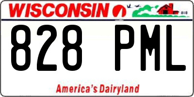 WI license plate 828PML