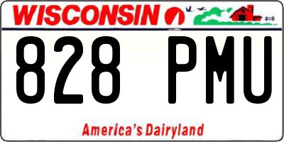 WI license plate 828PMU
