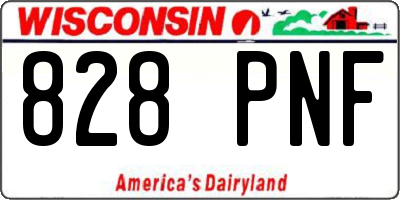WI license plate 828PNF