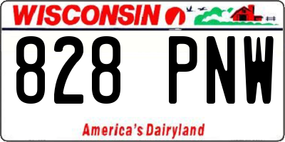 WI license plate 828PNW