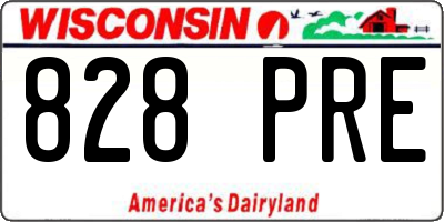 WI license plate 828PRE
