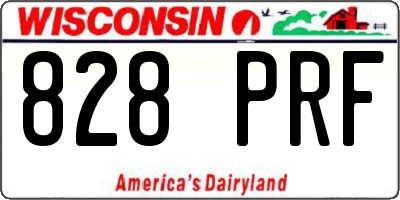 WI license plate 828PRF