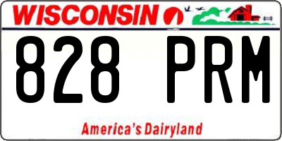 WI license plate 828PRM