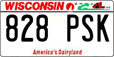 WI license plate 828PSK