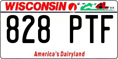 WI license plate 828PTF