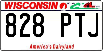WI license plate 828PTJ