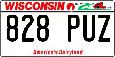 WI license plate 828PUZ