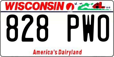 WI license plate 828PWO