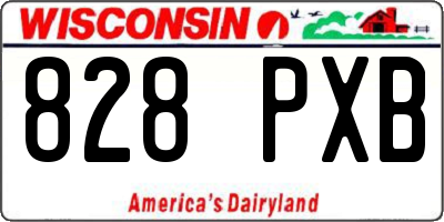 WI license plate 828PXB