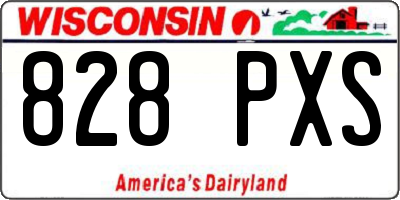 WI license plate 828PXS