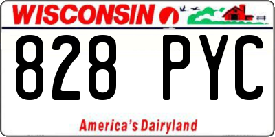 WI license plate 828PYC
