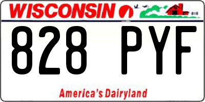 WI license plate 828PYF